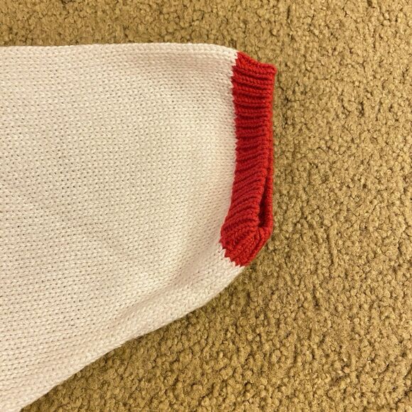 Vintage80s Cruise Wear Sweater Ships Tropical Palms All Around Ramie/Cotton L - Picture 8 of 11